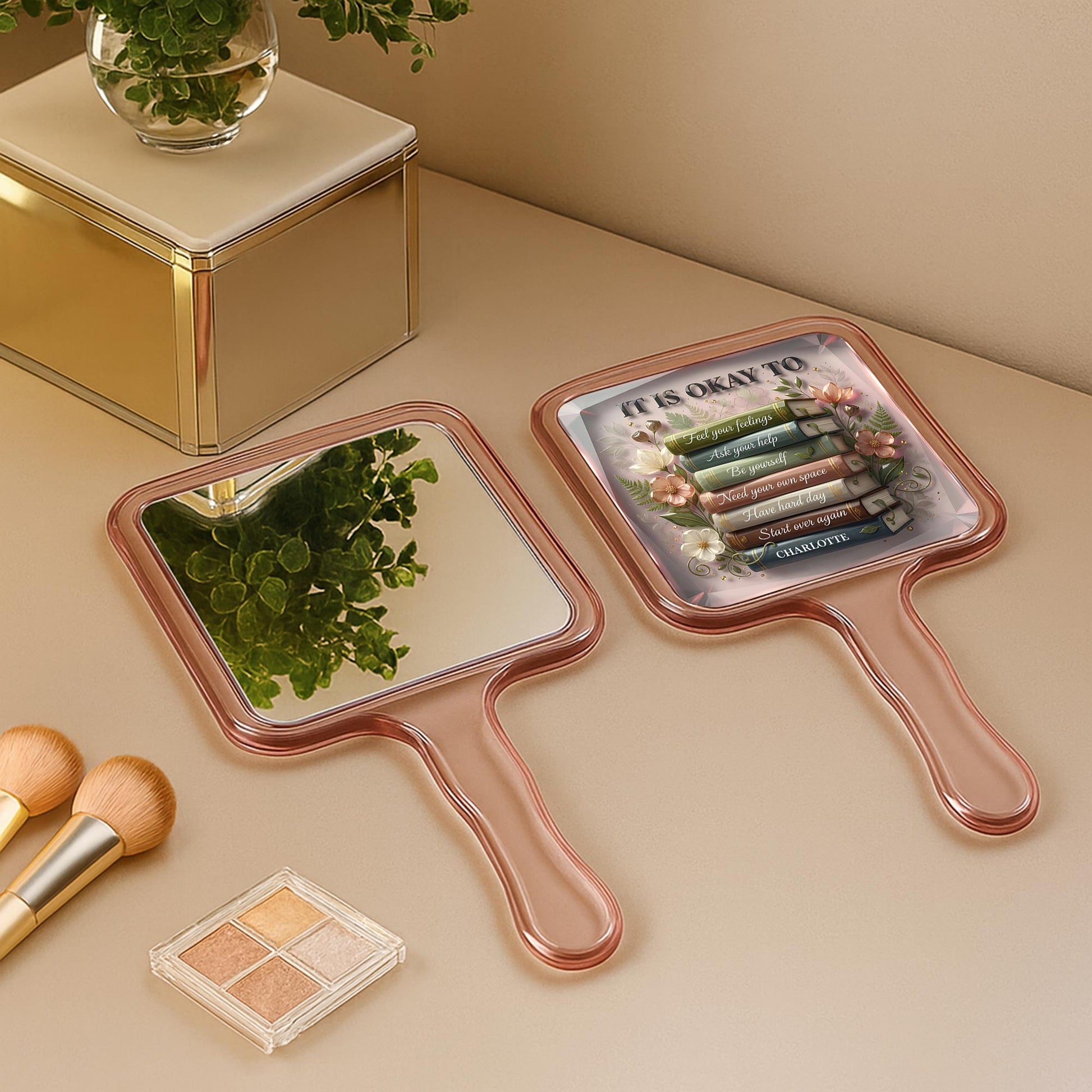 It Is Okay To Feel Your Feelings, Books And Flowers Design