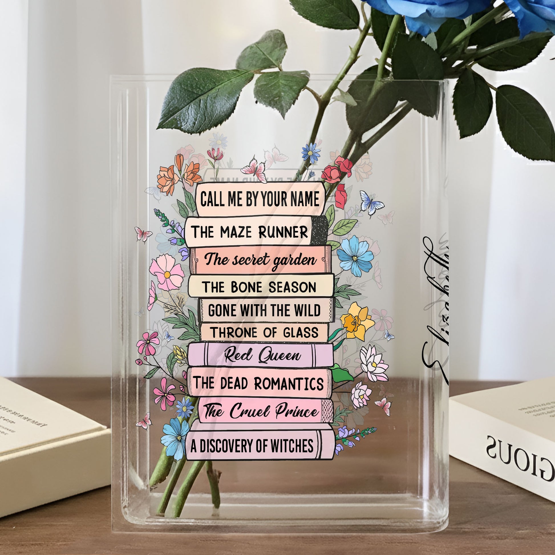 Call Me By Your Name With Books And Flowers