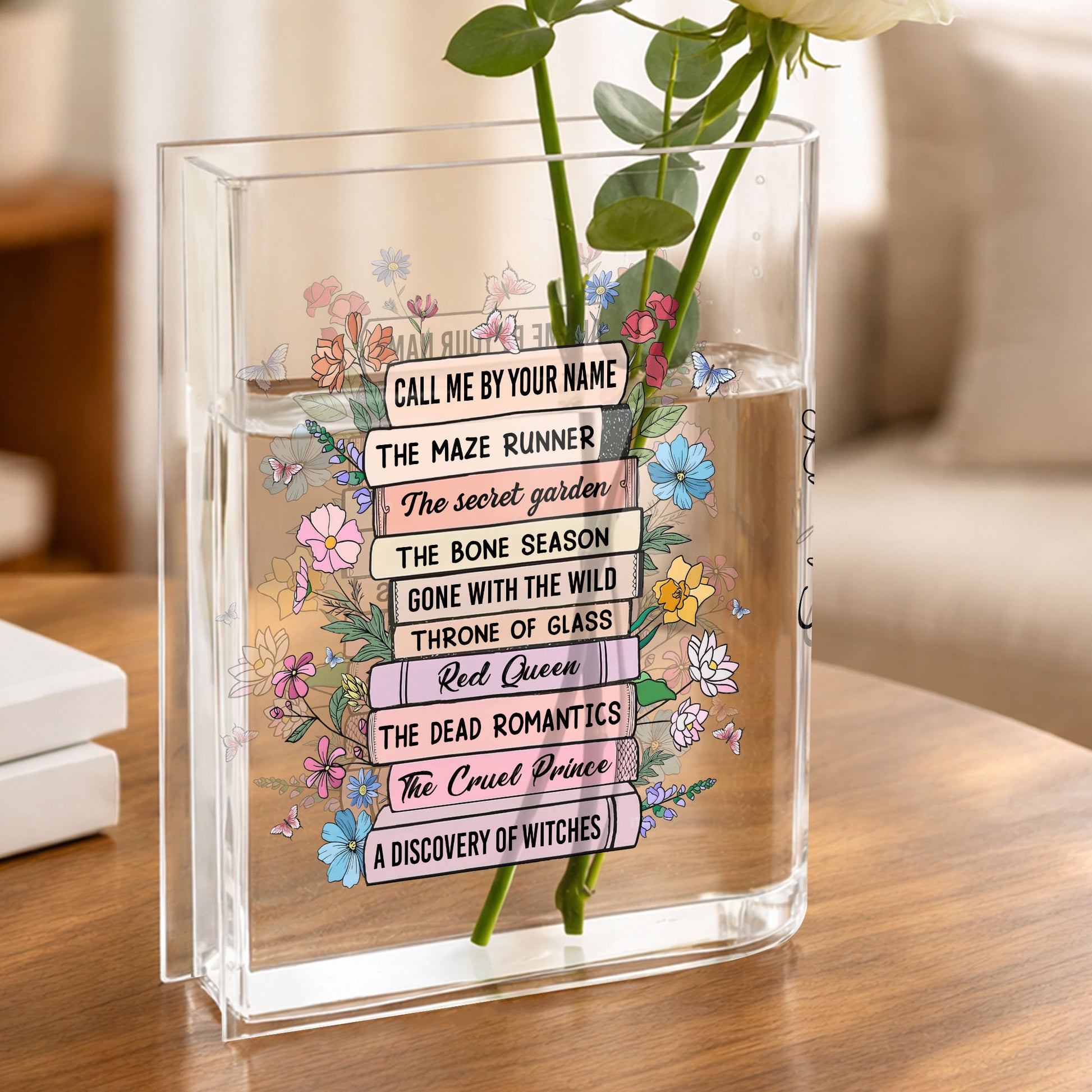 Call Me By Your Name With Books And Flowers