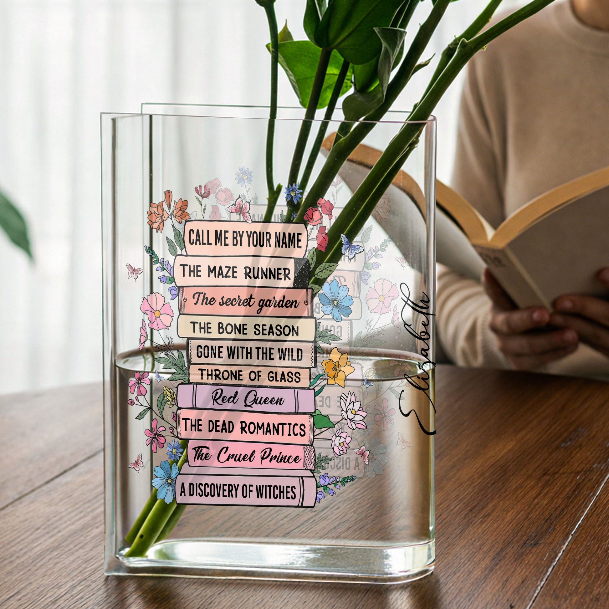 Call Me By Your Name With Books And Flowers