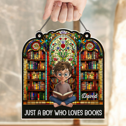 Just A Girl Who Loves Books Stained Glass Window Design