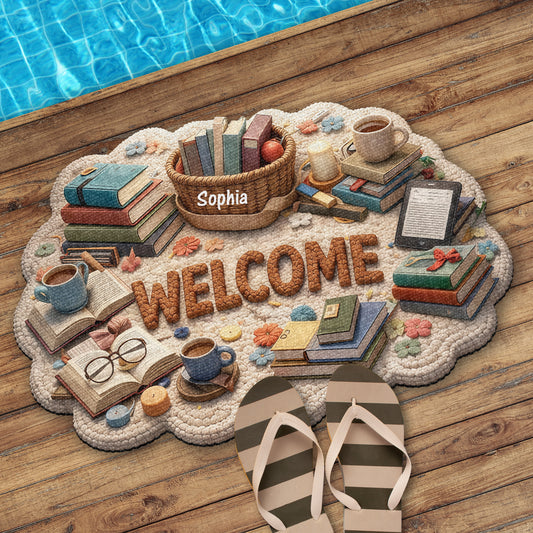 Welcome To My Library With Books And Coffee