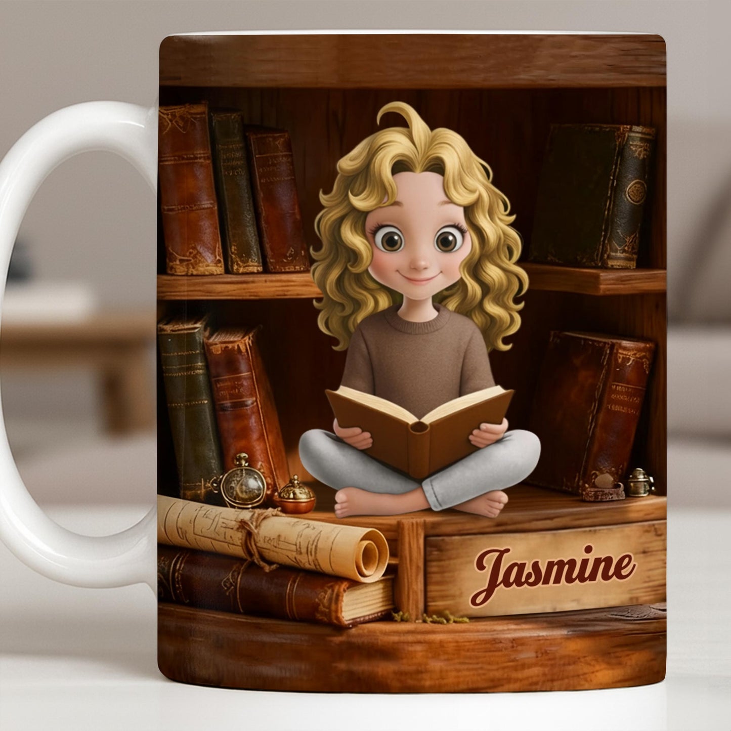 Enjoy The Magic Of Books With Girl Reading Design