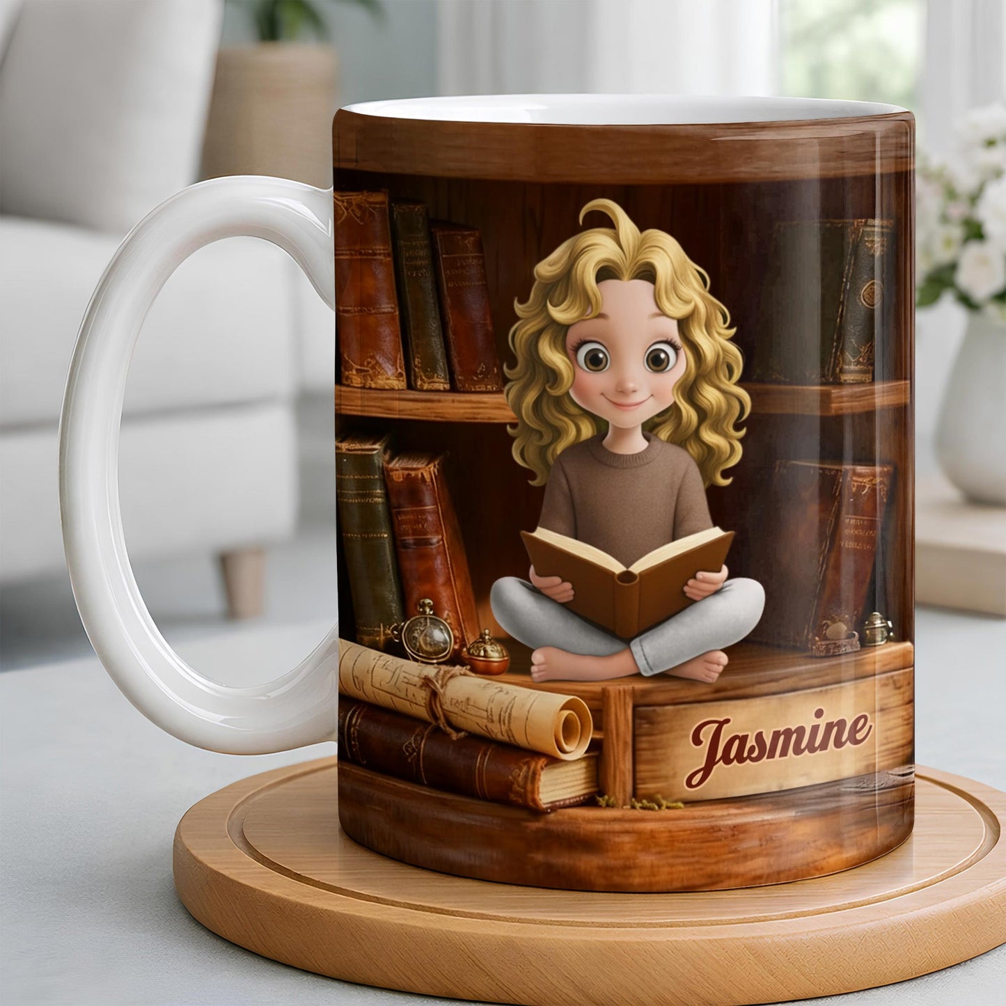 Enjoy The Magic Of Books With Girl Reading Design