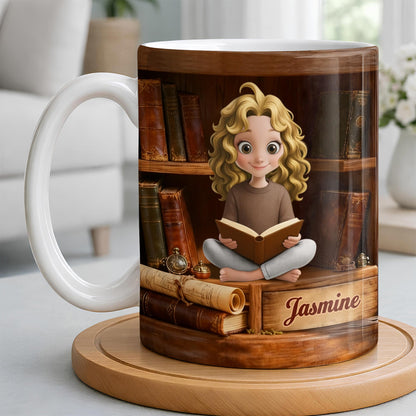 Enjoy The Magic Of Books With Girl Reading Design