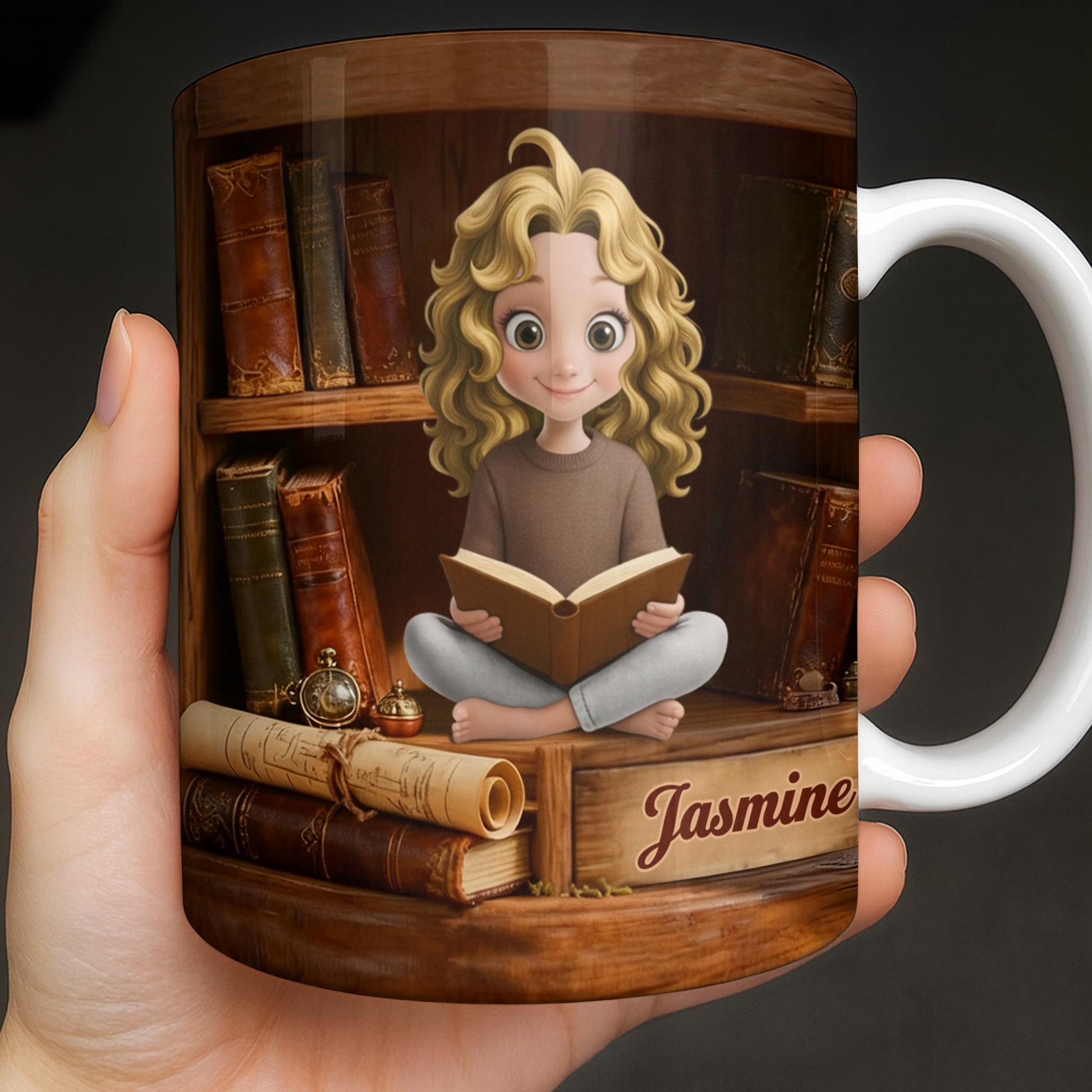 Enjoy The Magic Of Books With Girl Reading Design