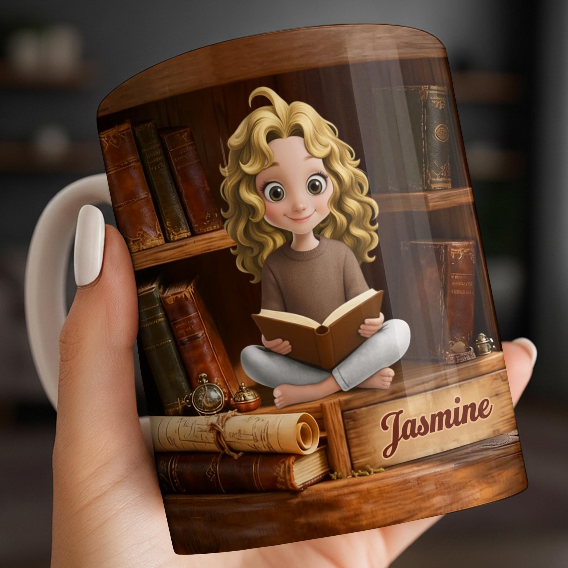 Enjoy The Magic Of Books With Girl Reading Design