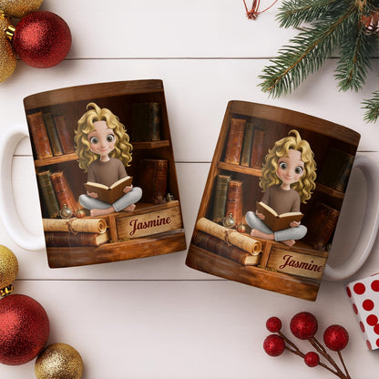 Enjoy The Magic Of Books With Girl Reading Design