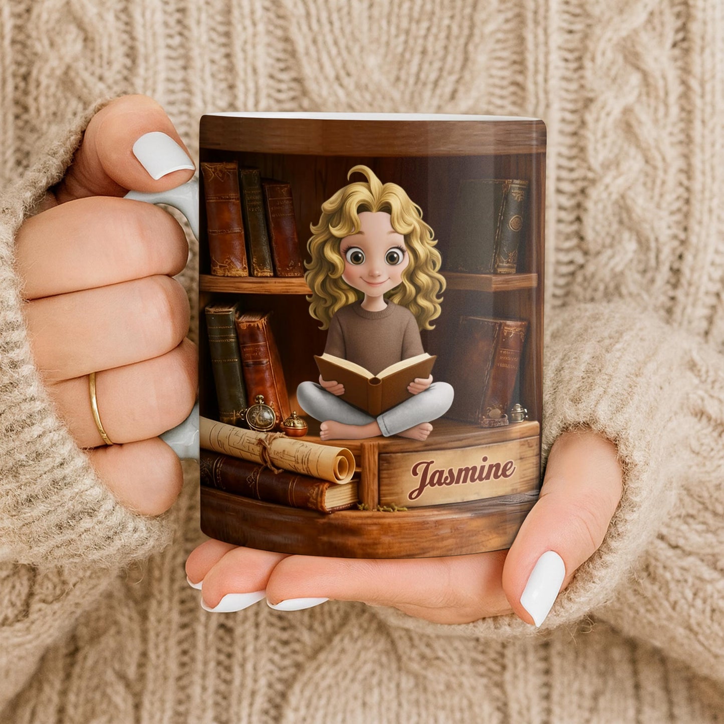 Enjoy The Magic Of Books With Girl Reading Design