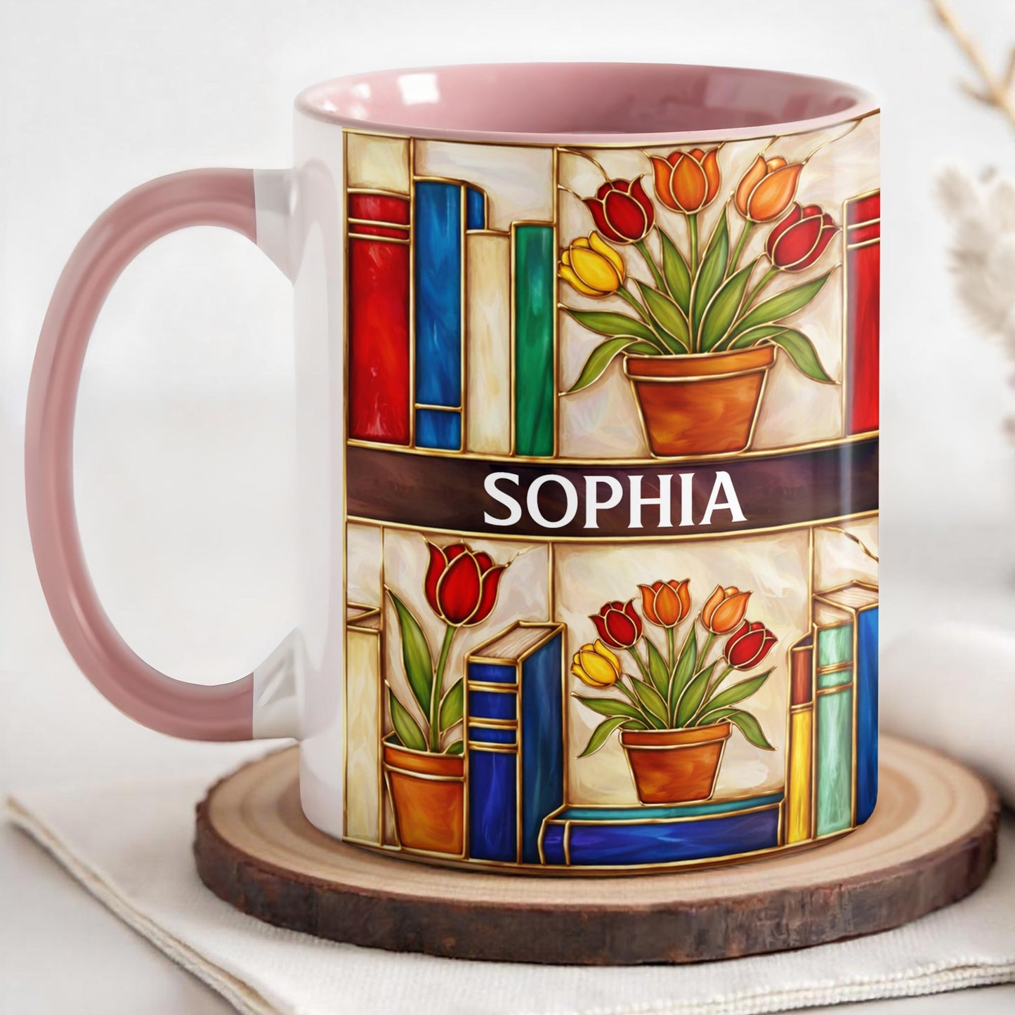 To My Favorite Book Lover, Books And Tulips Design