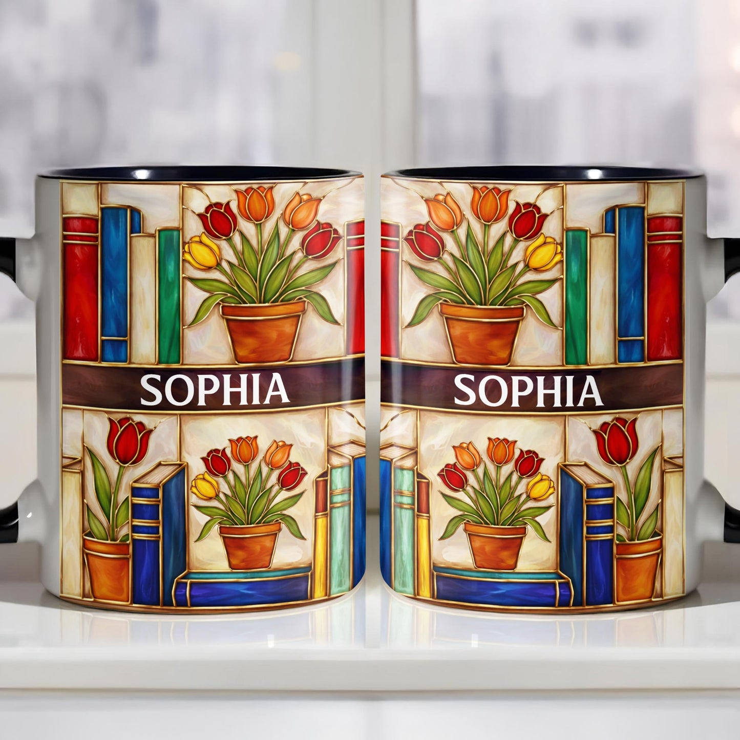 To My Favorite Book Lover, Books And Tulips Design