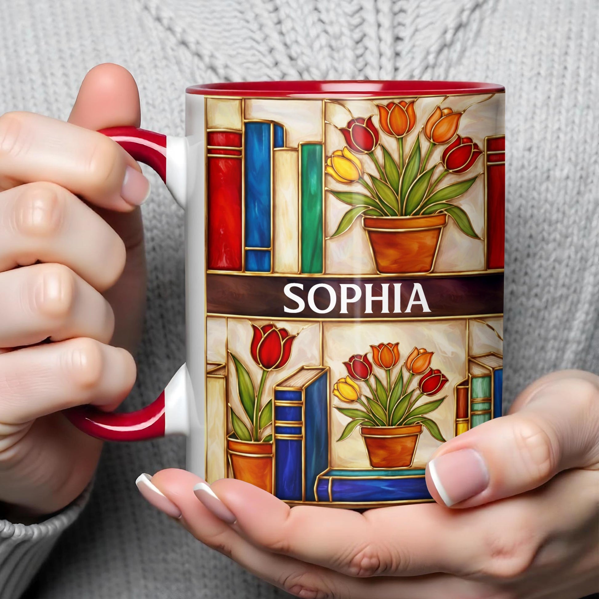 To My Favorite Book Lover, Books And Tulips Design