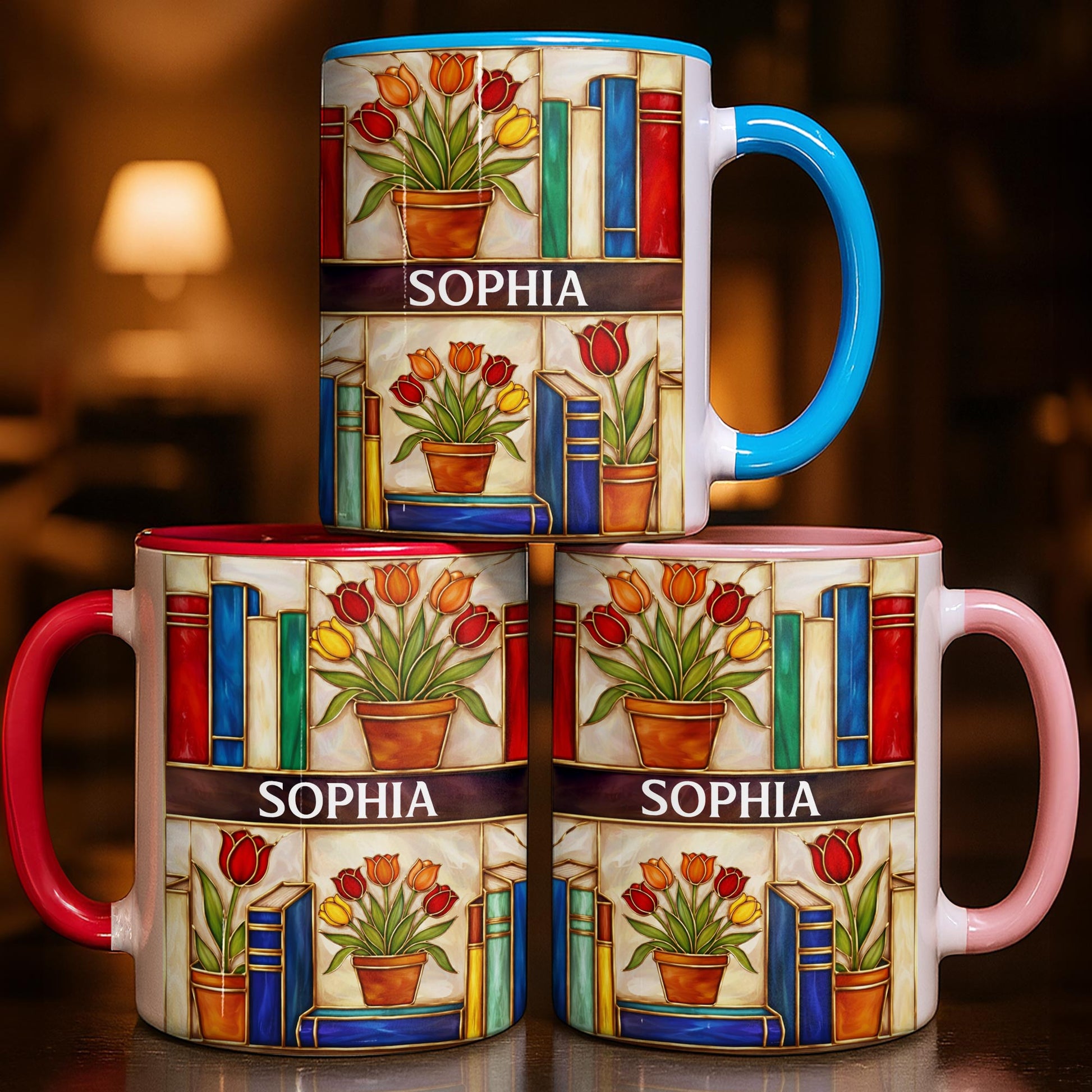 To My Favorite Book Lover, Books And Tulips Design