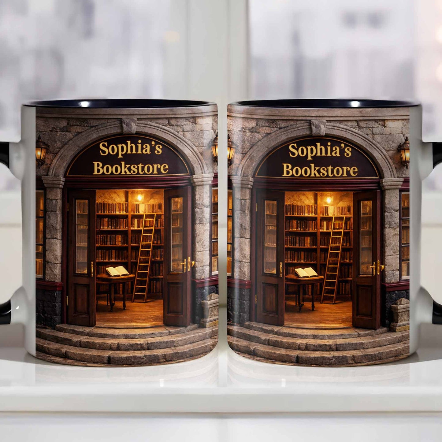 My Bookstore Personalized Vintage Library Books And Bookshelf Design