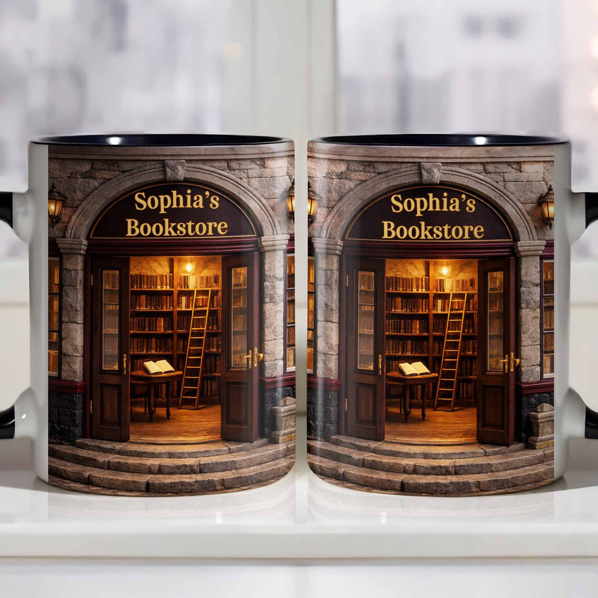 My Bookstore Personalized Vintage Library Books And Bookshelf Design