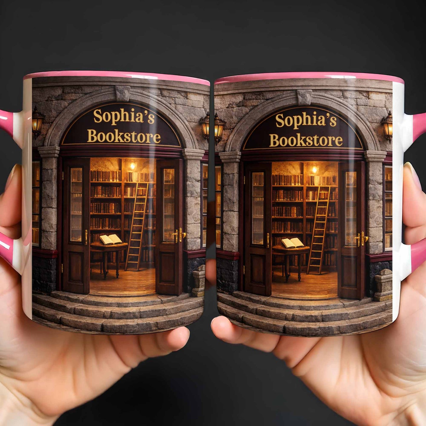 My Bookstore Personalized Vintage Library Books And Bookshelf Design
