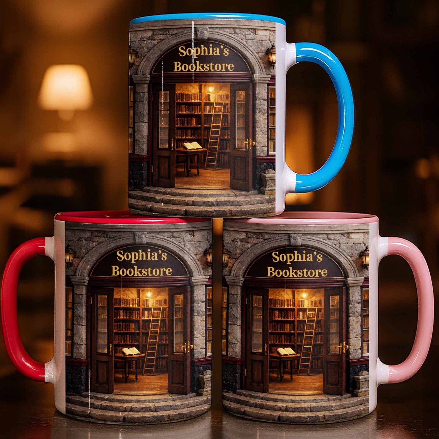 My Bookstore Personalized Vintage Library Books And Bookshelf Design