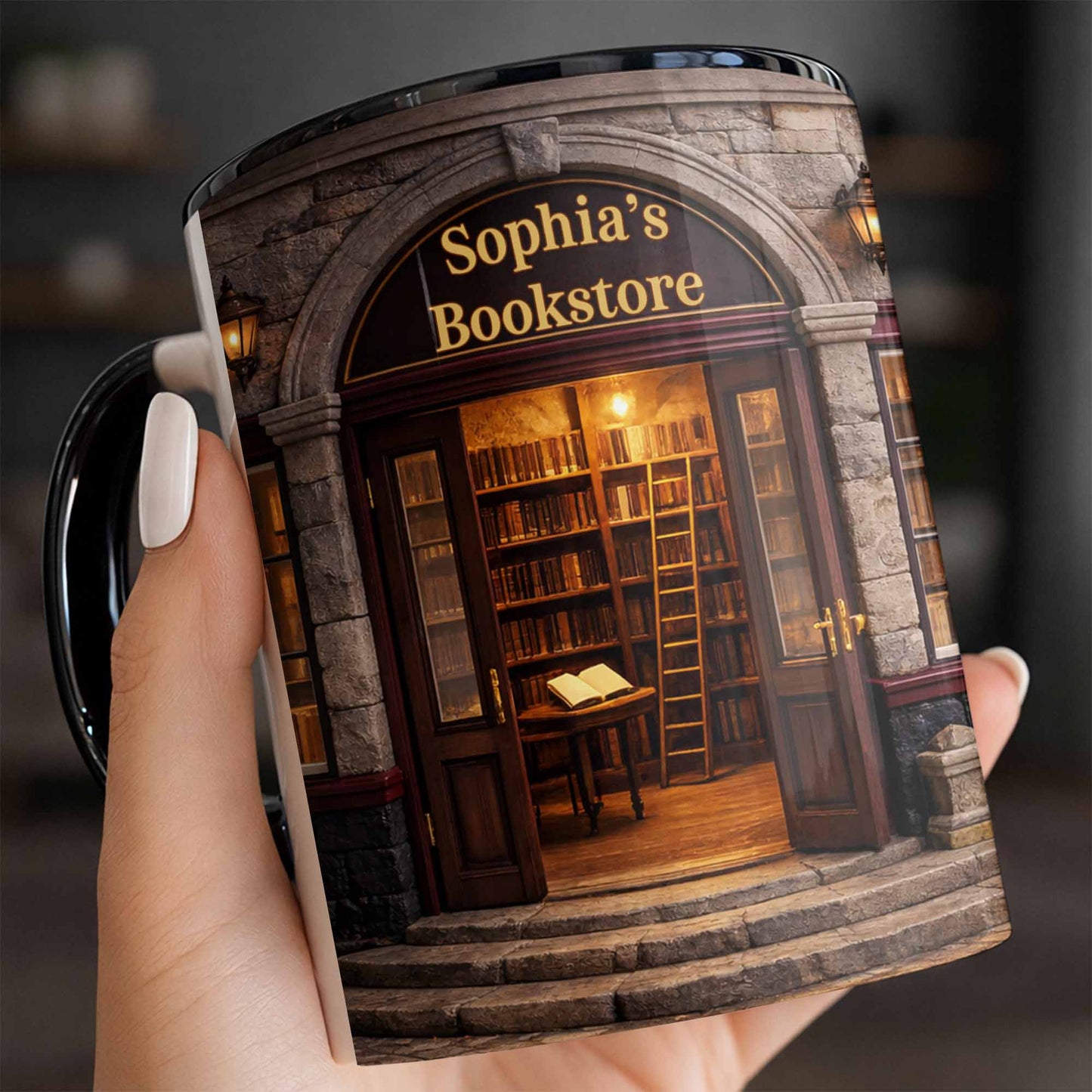 My Bookstore Personalized Vintage Library Books And Bookshelf Design