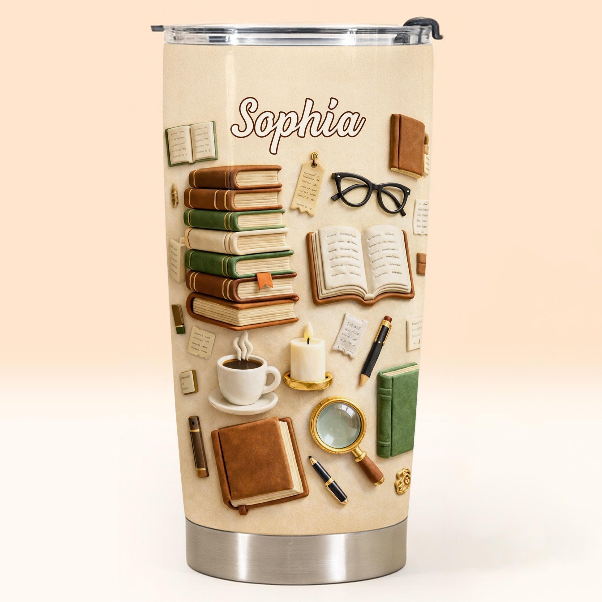 Just A Girl Who Loves Books And Coffee With Vintage Library Objects