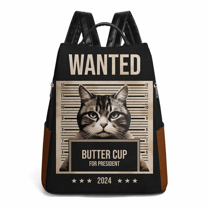 Wanted For President - Personalized Leather BackPack - BP_CAT07