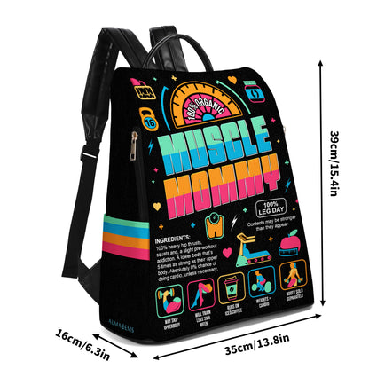 Muscle Mommy - Personalized Leather BackPack - BP_FN18