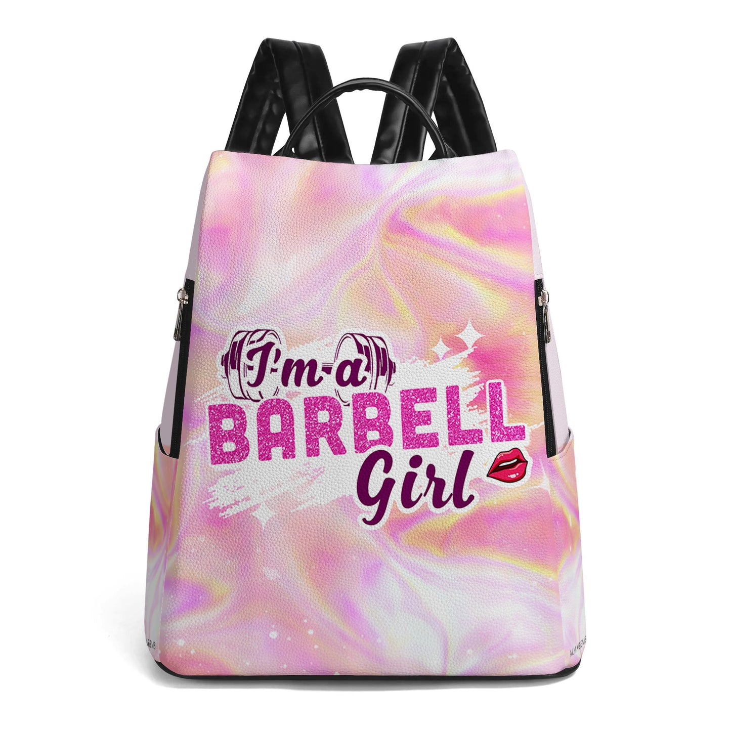 I'm A Barbell Girl - Personalized Leather BackPack - BP_FN20