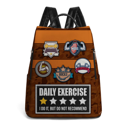 DAILY EXERCISE - Personalized Leather BackPack - BP_FN25