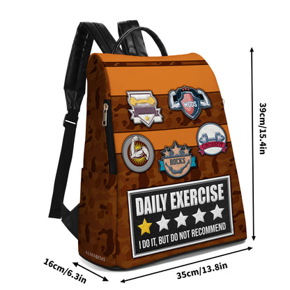 DAILY EXERCISE - Personalized Leather BackPack - BP_FN25
