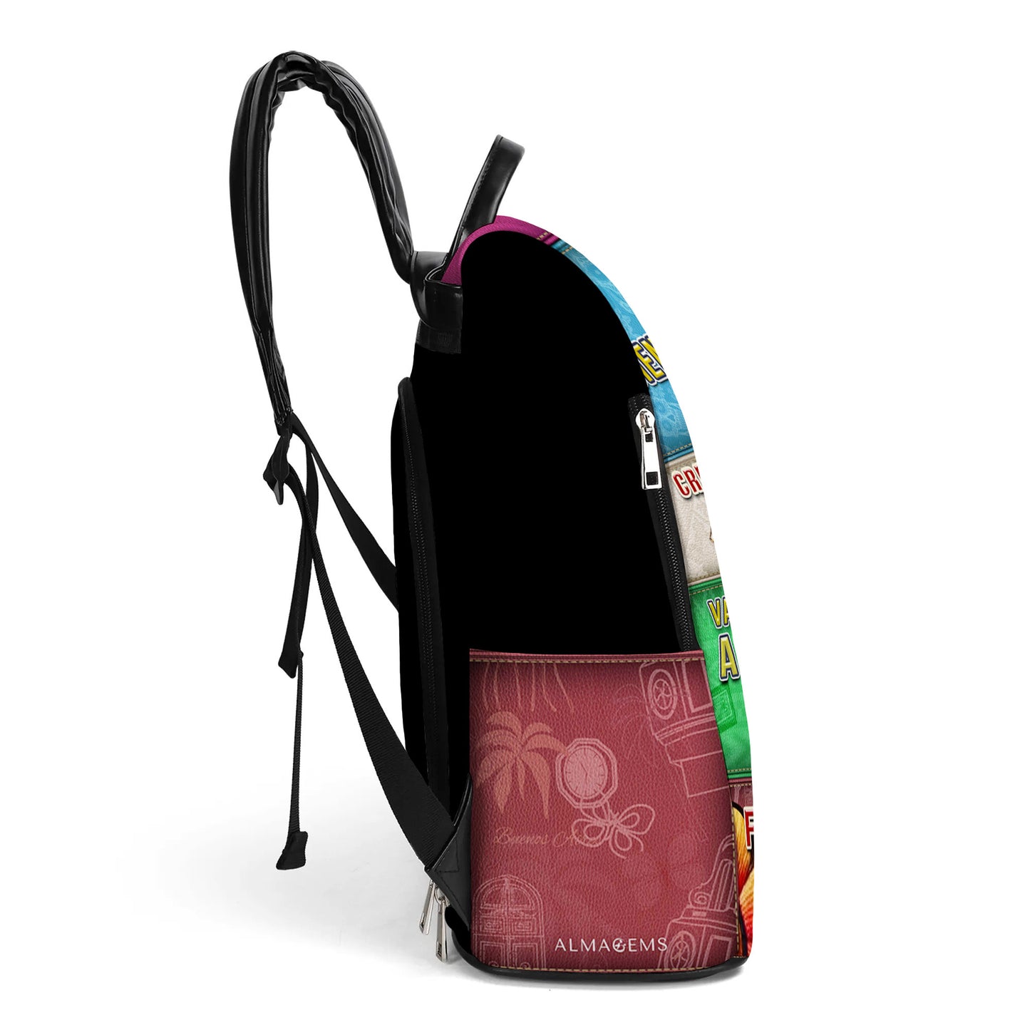 Paciente. Amable. Creativo - Personalized Leather BackPack - BP_MX05