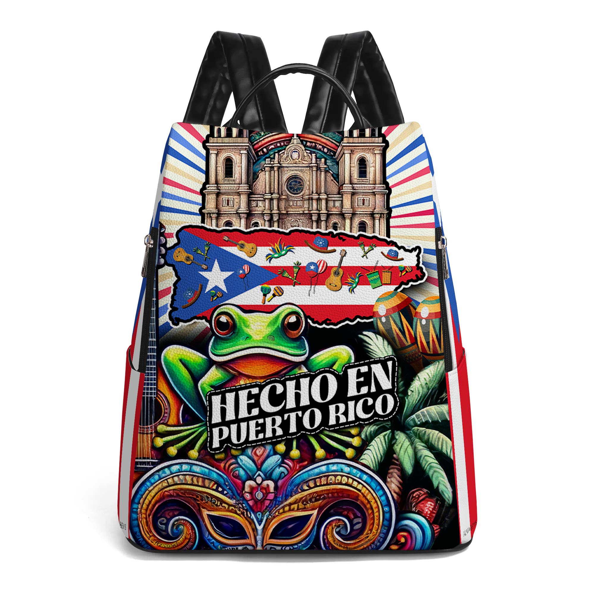 Hecho En Puerto Rico Hispanic Heritage Personalized Custom Backpack All Over Print Leather Style Gift For Culture Enthusiasts ALMA GEMS