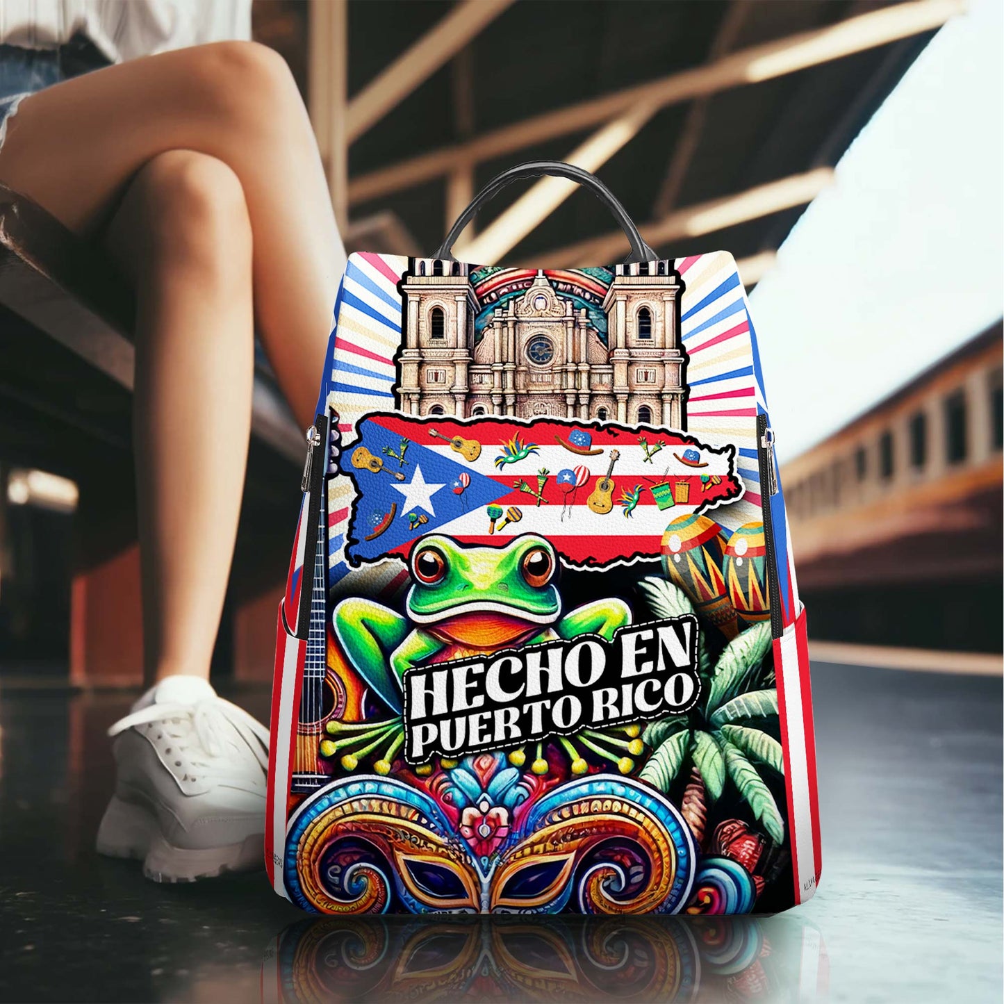 Hecho En Puerto Rico - Mochila de Cuero Personalizada - BP_MX14