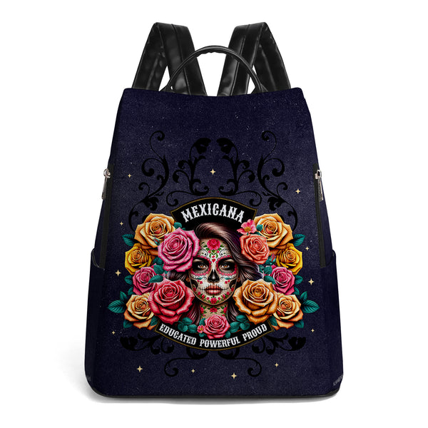 The Girl And Roses  - Personalized Custom Leather BackPack - BP_MX28