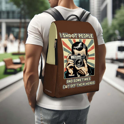 I Sh**t People And Sometimes C*t Off Their Heads - Personalized Leather BackPack - BP_PT01