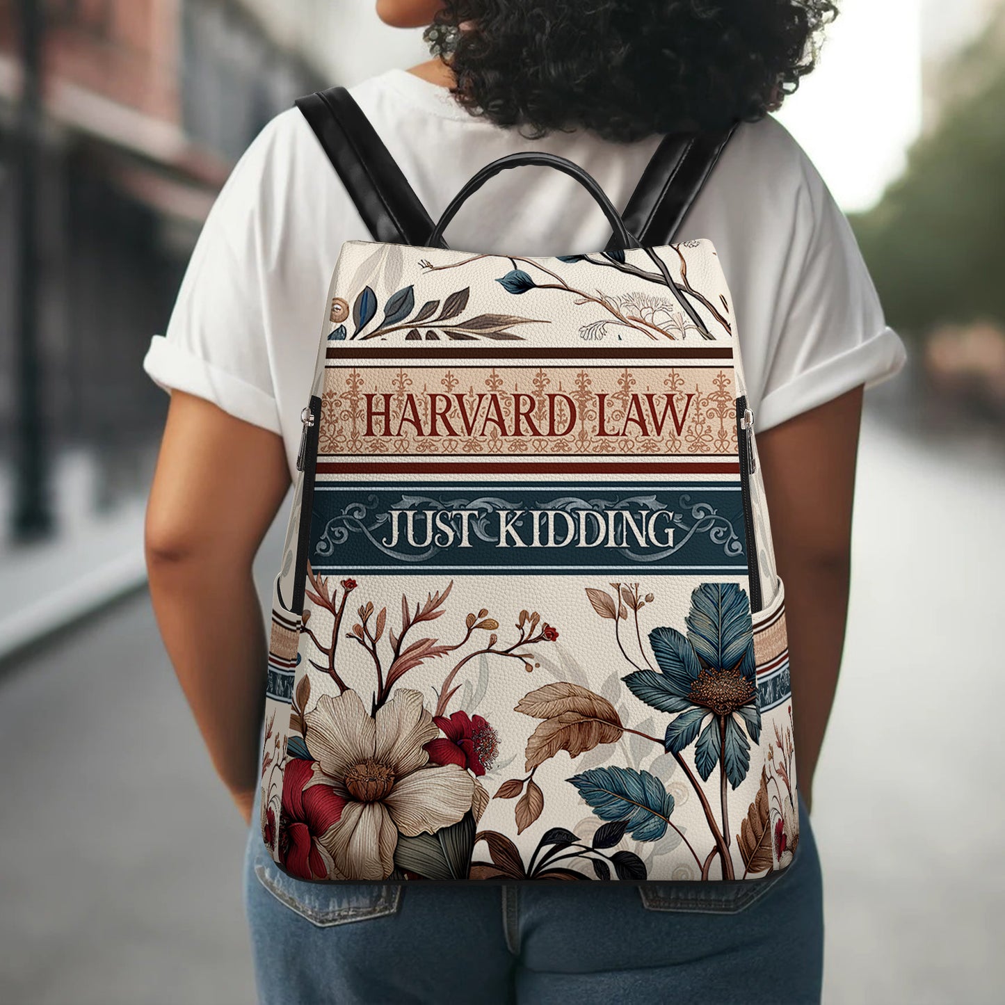 Floral Art - Personalized Leather BackPack - BP_Q01