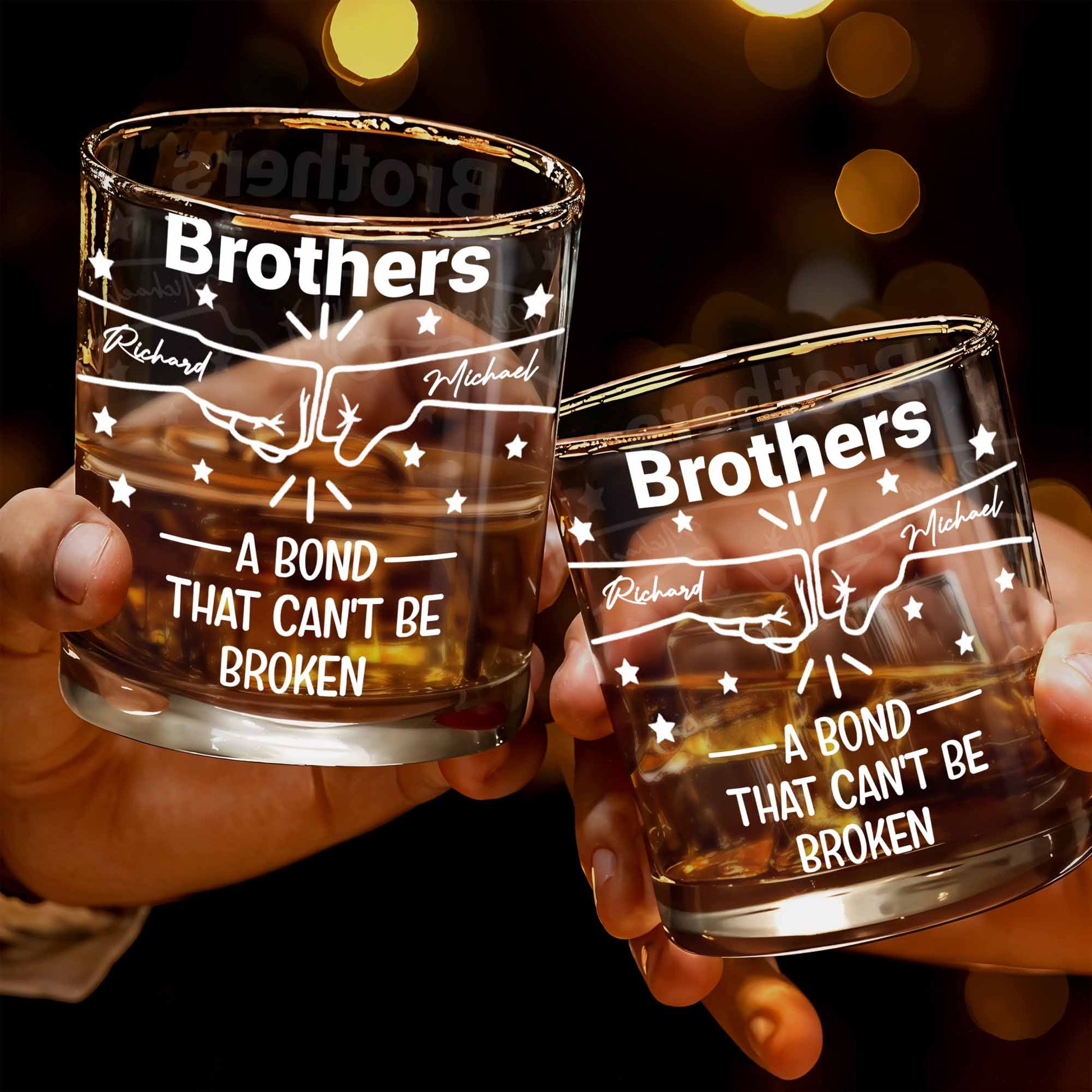 A Bond That Can't Be Broken, Stars And Handshake Design