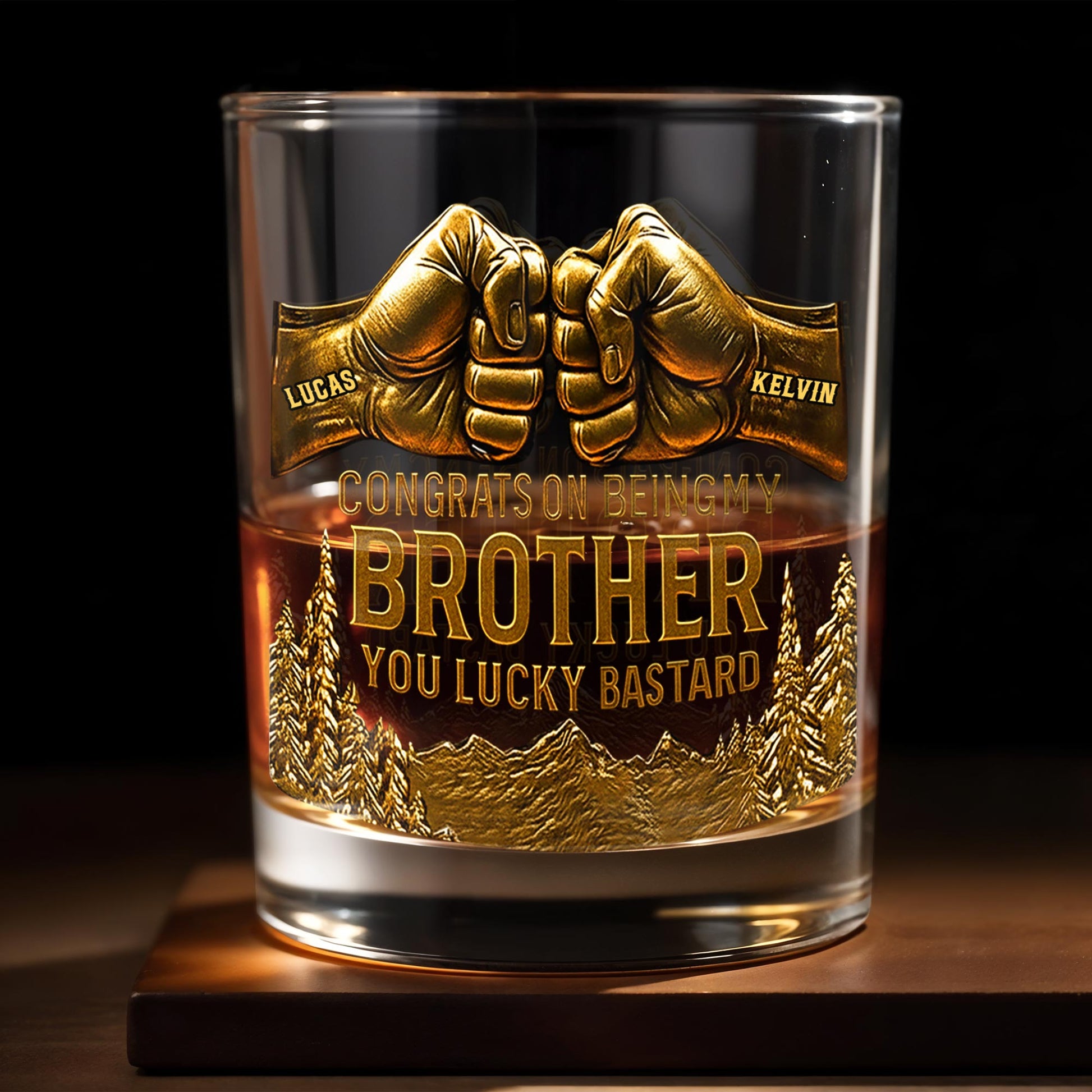 Congrats On Being My Brother, Fist Bump And Mountains Design