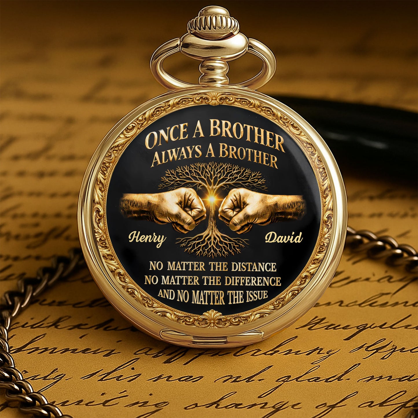 Once A Brother Always A Brother With Tree Of Life And Fist Bump