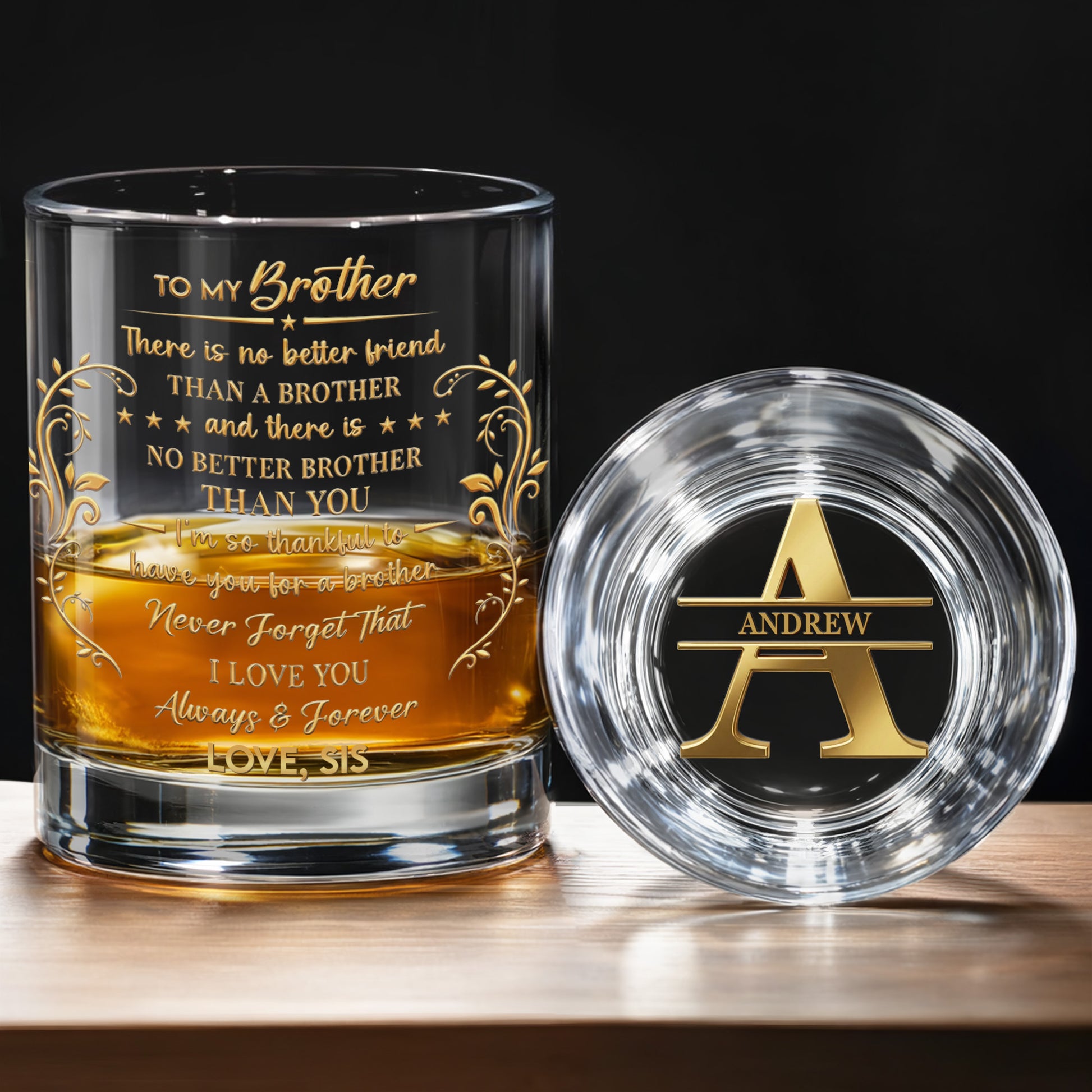 To My Brother No Better Friend Monogram Initial And Stars