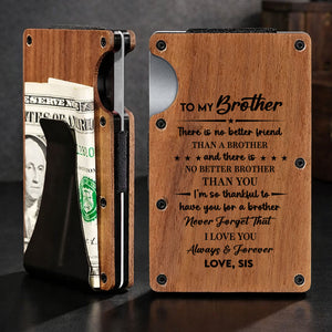 To My Brother There Is No Better Friend Wooden Wallet With Stars