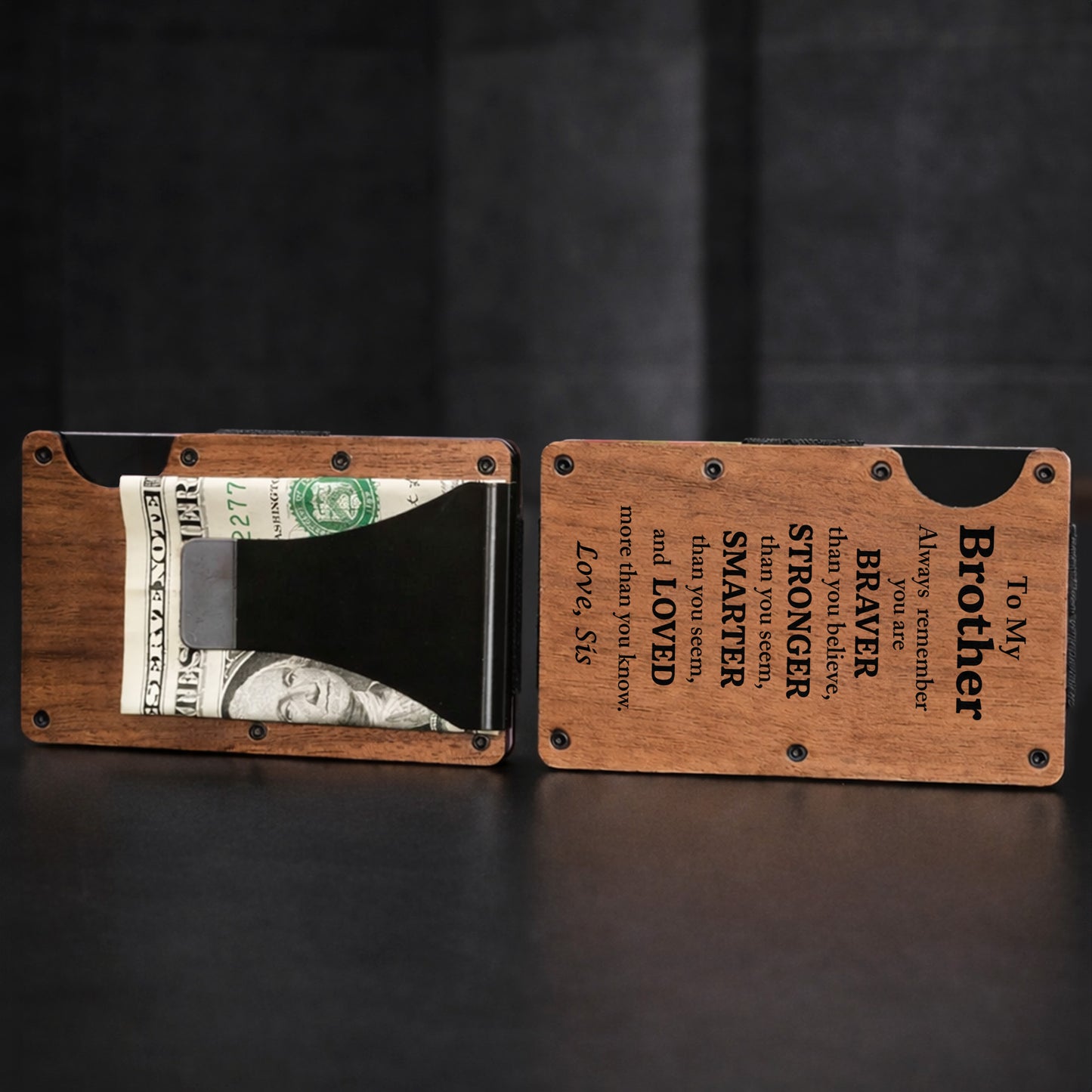 To My Brother Always Remember Braver Stronger Smarter And Loved Wood Grain