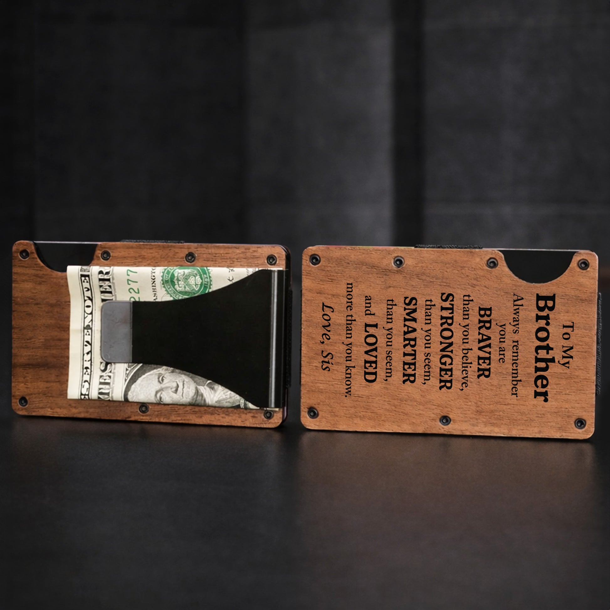 To My Brother Always Remember Braver Stronger Smarter And Loved Wood Grain