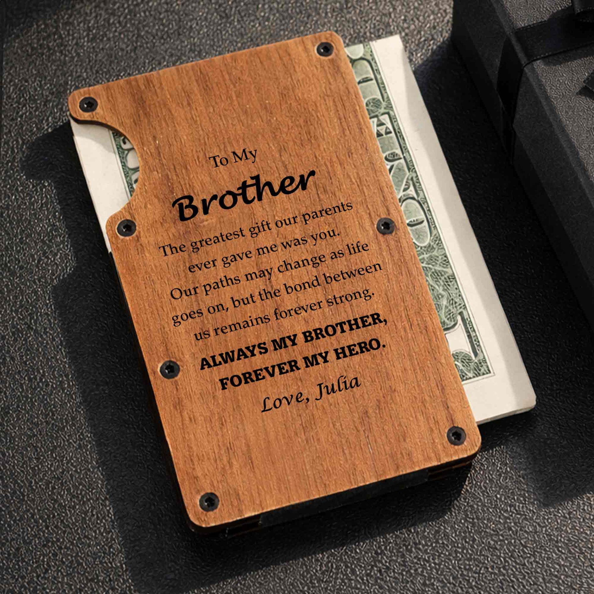 To My Brother Always My Brother Forever My Hero Custom Wood Design