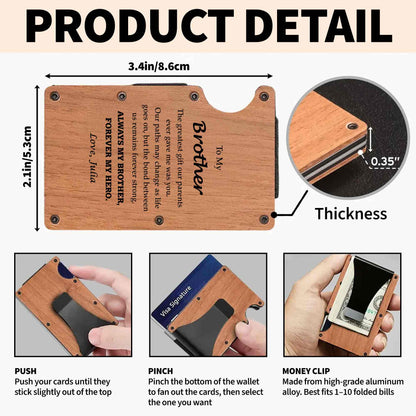 To My Brother Always My Brother Forever My Hero Custom Wood Design