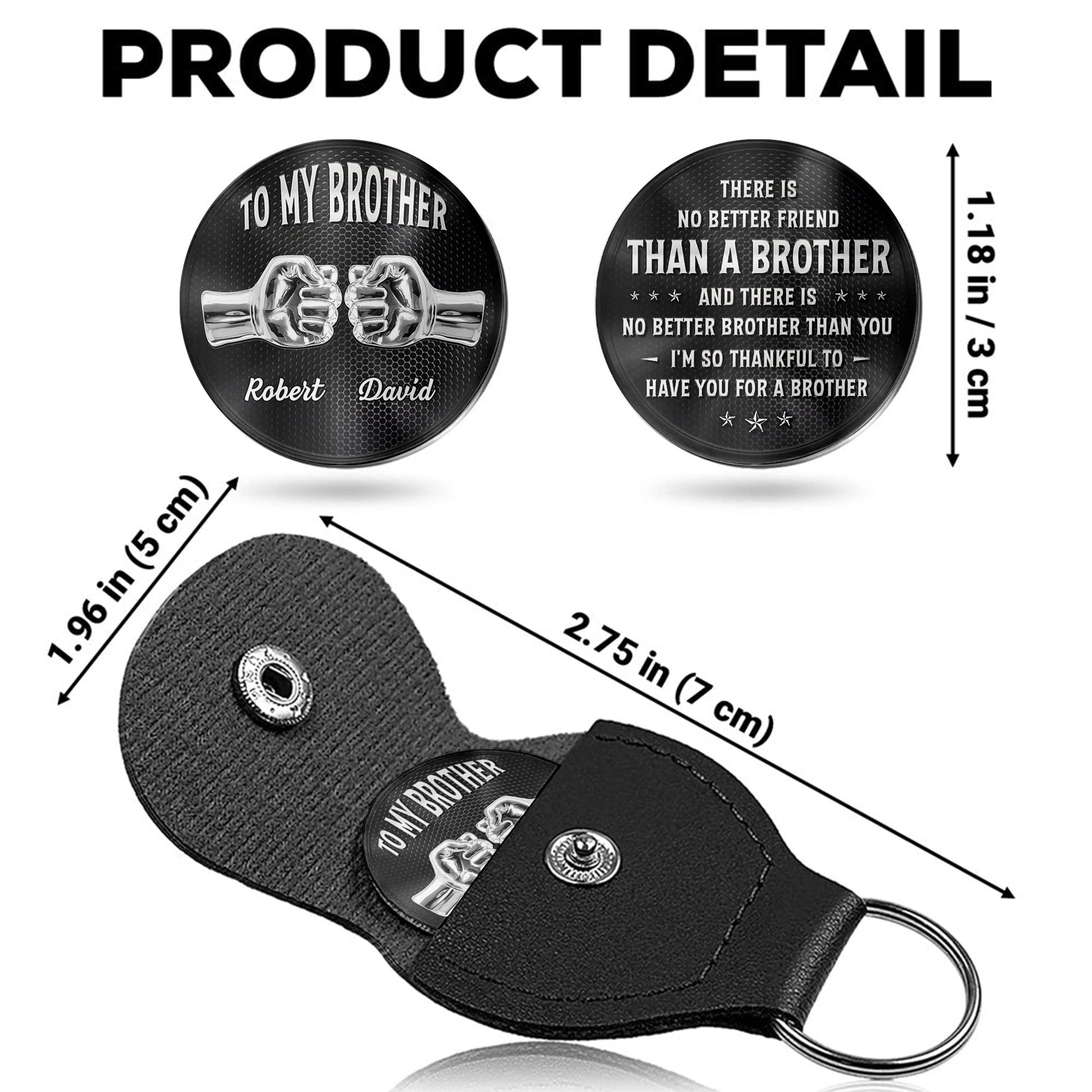 To My Brother Fist Bump Keychain