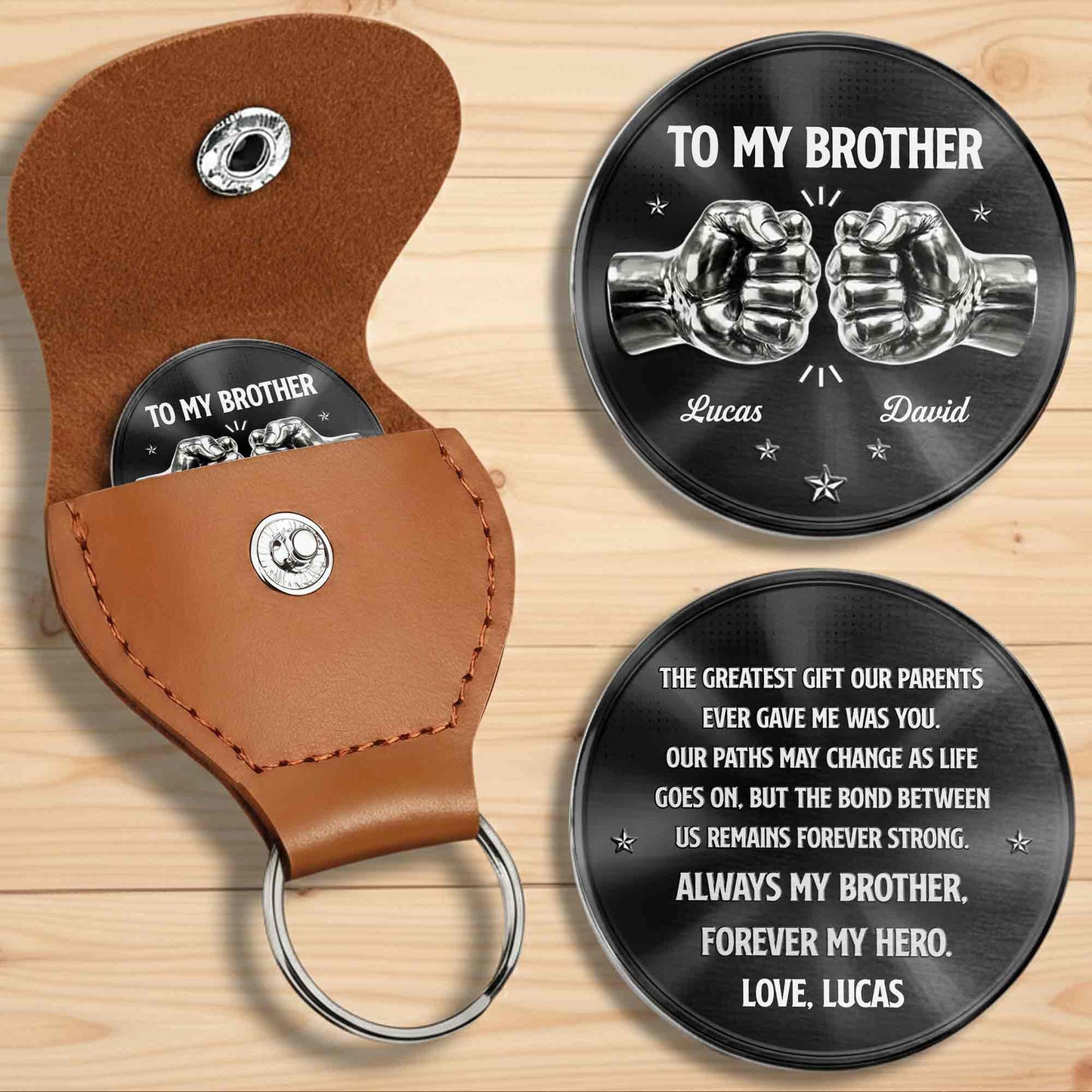 To My Brother Greatest Gift Fist Bump And Stars Pocket Hug