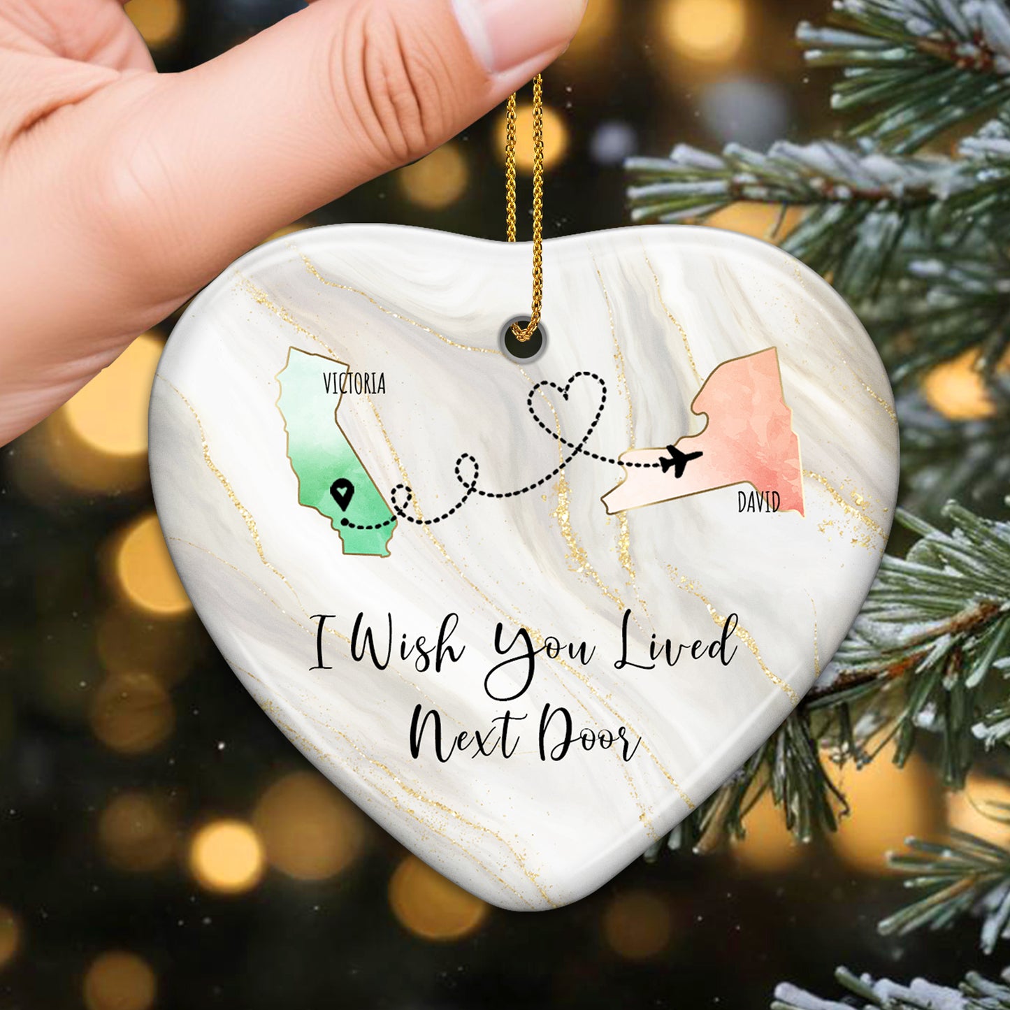 I Wish You Lived Next Door Custom Ceramic Ornament