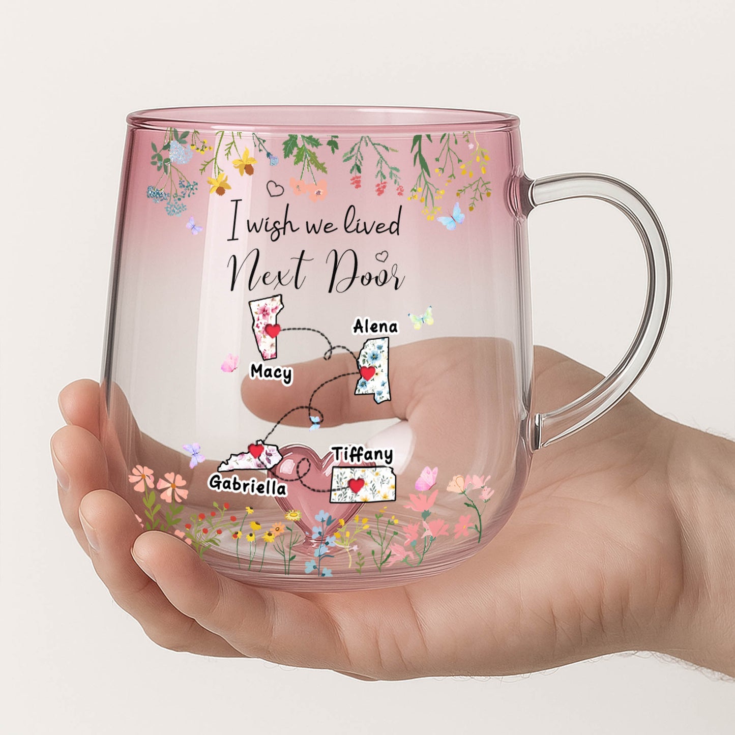 I Wish We Lived Next Door With Flowers And Butterflies