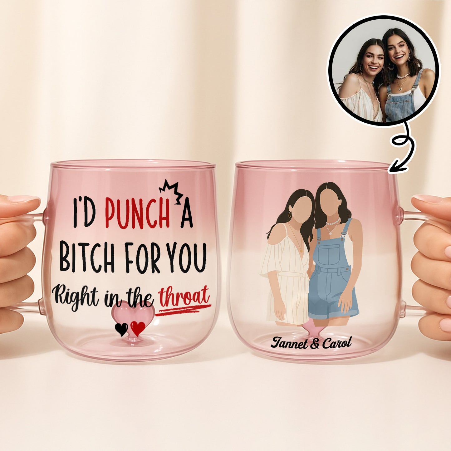 I'd Punch A B*tch For You, Custom Besties Portrait