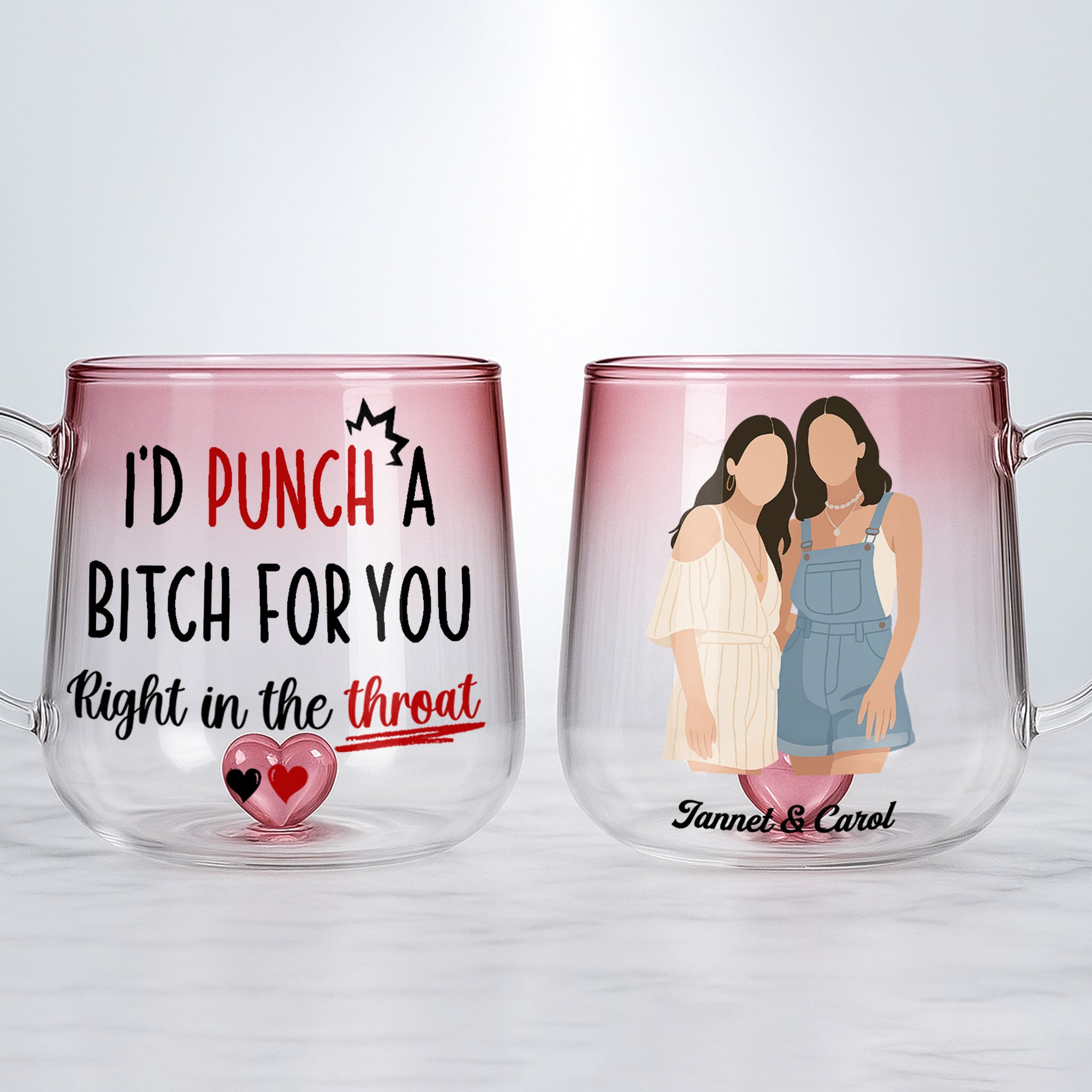 I'd Punch A B*tch For You, Custom Besties Portrait