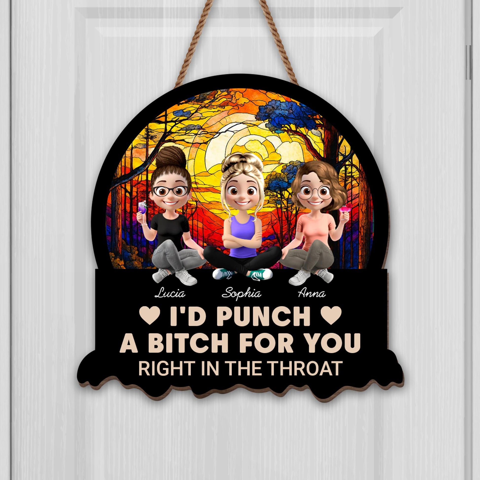 I'd Punch A B***h For You, Stained Glass Window Design